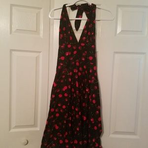 Cherry Bomb Retro Style Halter Dress S
